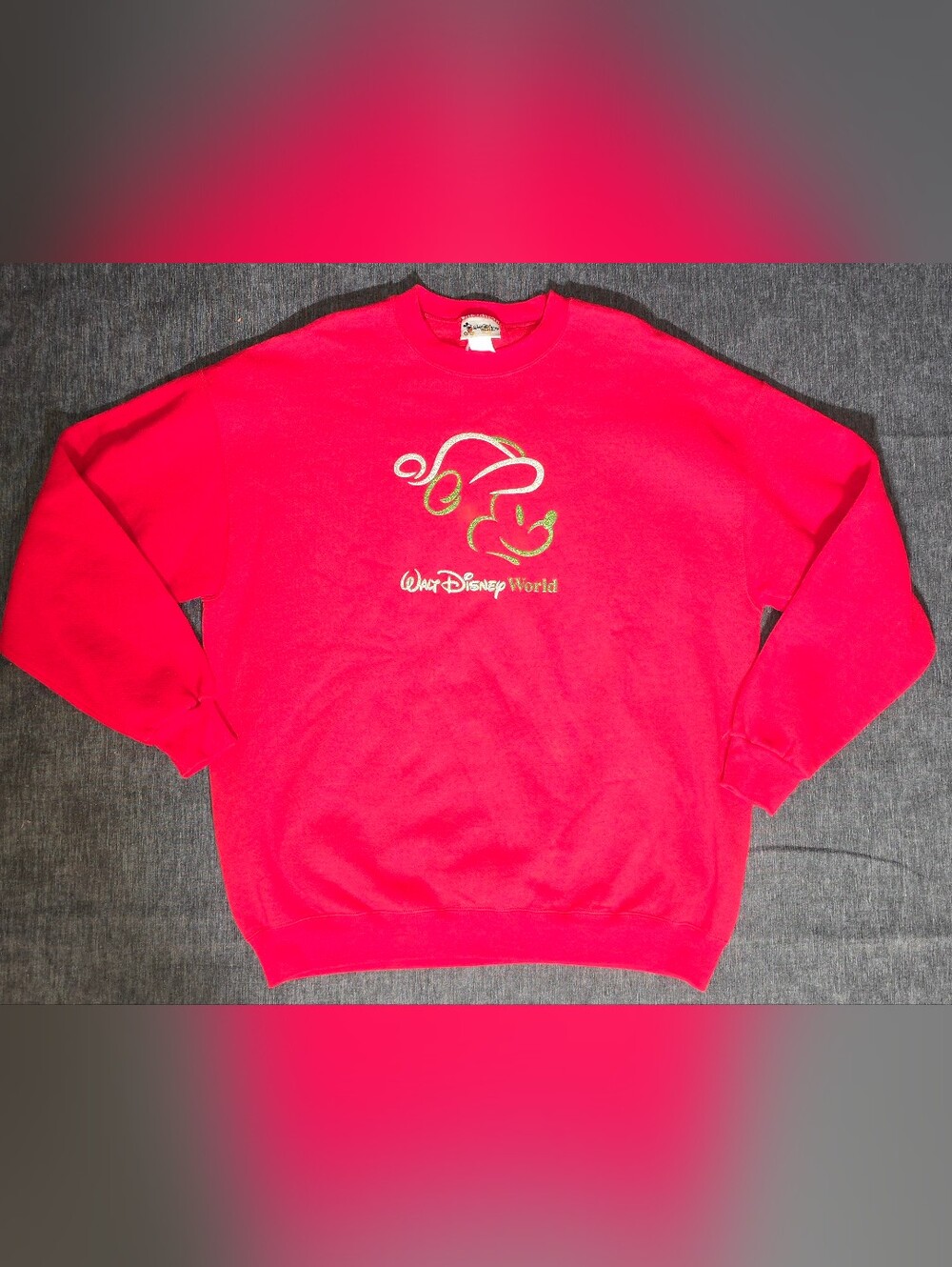 Vintage 90s Walt Disney World Embroidered Mickey Mouse Crewneck Sweatshirt XL